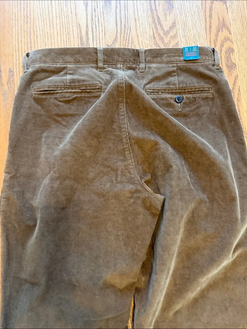 J. Crew Men's Chino Pants in Off-White with Brown Trim
